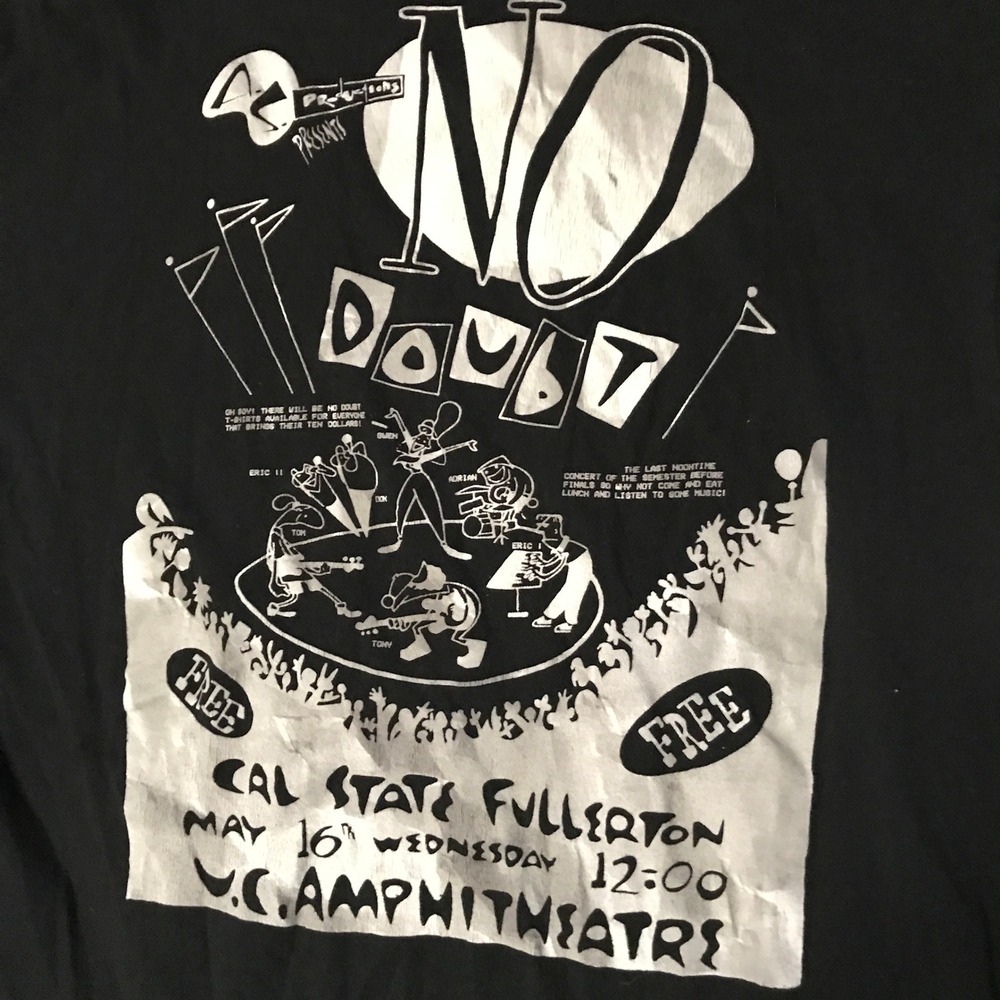 No Doubt Band T-Shirt Mens Large Black Graphic Logo Short Sleeve Cotton Tee - Picture 3 of 8
